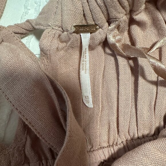 Free People Pink and Tan Strapless Midi Dress - Picture 5 of 6